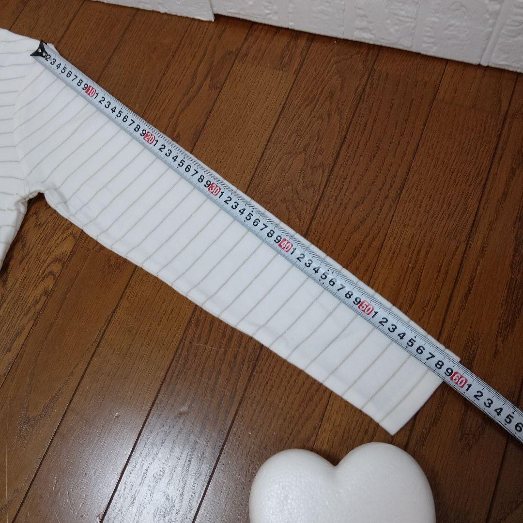 callaway 長袖ハイネックシャツ　レディースサイズ　L 白/銀ボーダー