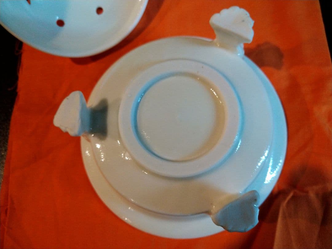 未使用保管品 高麗陶房 宮岡 英夫 白磁 千鳥 香炉 茶道具 共箱＆共布付