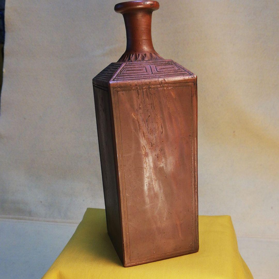 備前焼　松彫花瓶　花入れ　徳利　骨董品