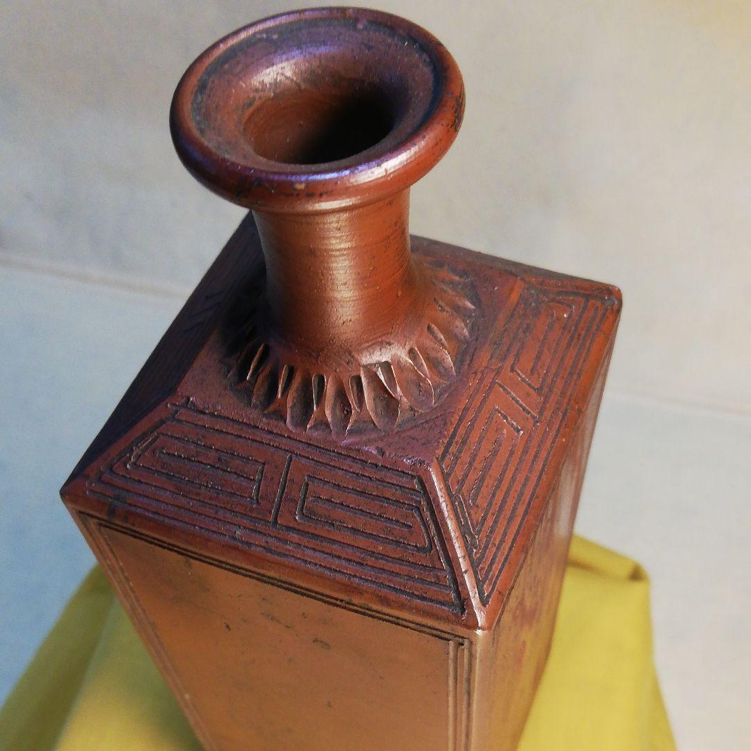 備前焼　松彫花瓶　花入れ　徳利　骨董品