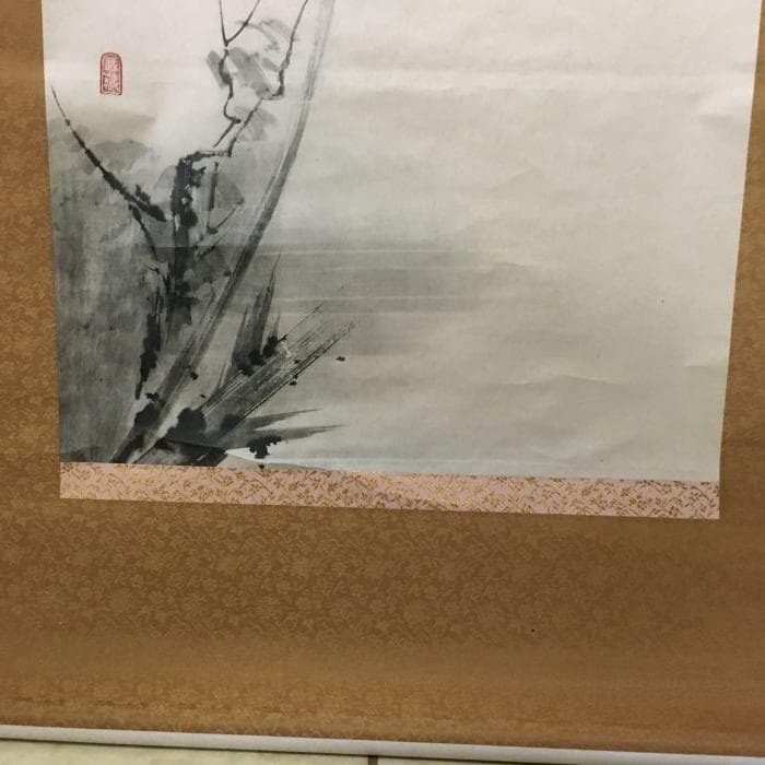 Y 中古 宮本武蔵 掛け軸 枯木鳴鵙 こぼくめいげき 鳥 骨董品 古美術 S
