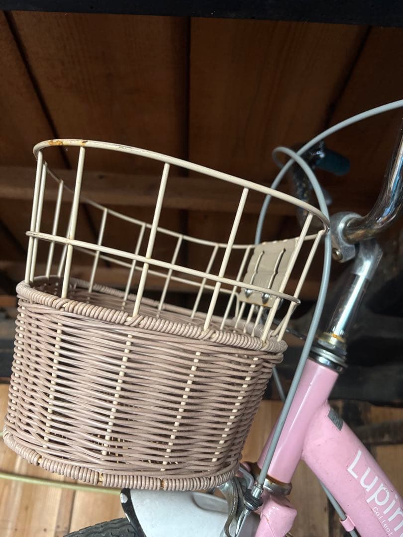 子供用自転車 16インチ Lupinus kids ピンク 籐風カゴ おしゃれ