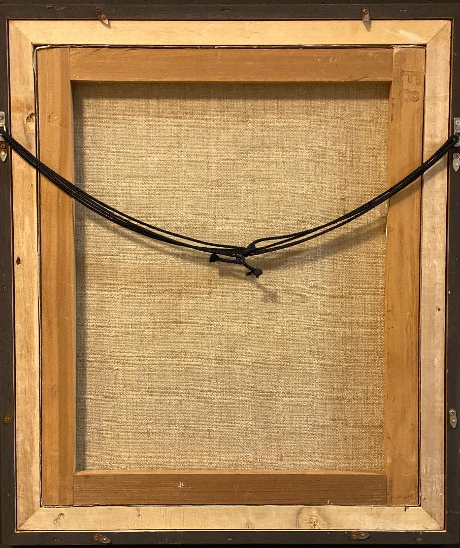 「真作」加納秀雄「ロハの裏町」風景画　油彩画　額装　サイン有り　F8号