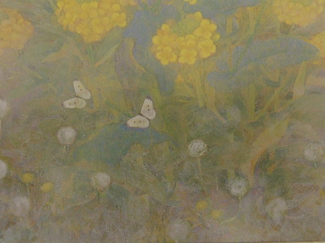 高橋淑子、【ゆく春】、希少な額装用画集より、新品額装付