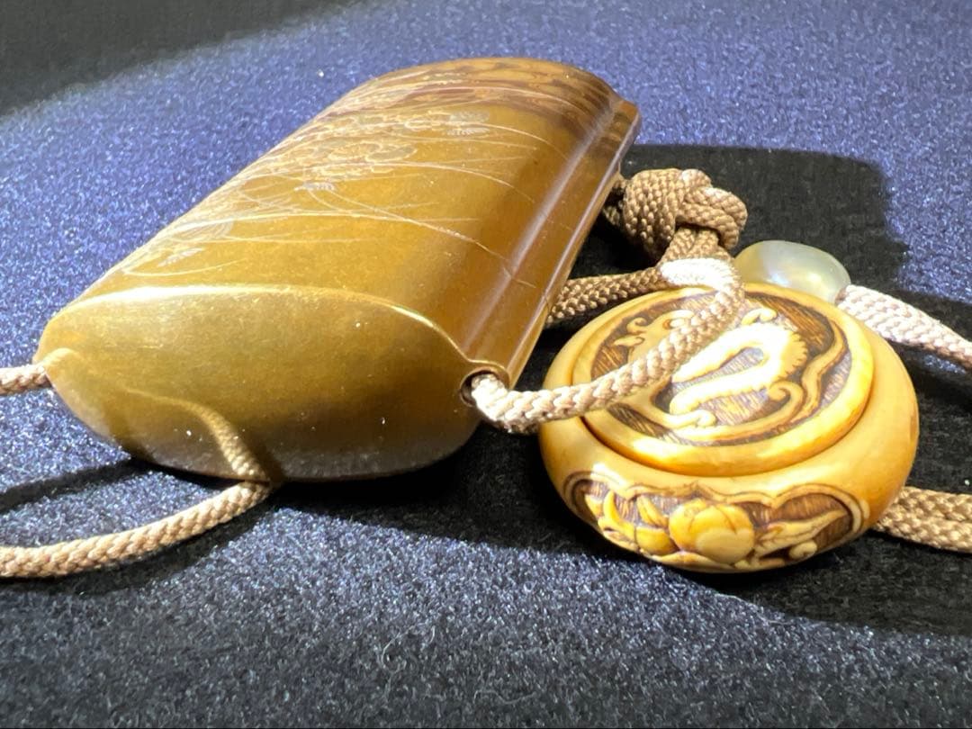 在銘　極上蒔絵　饅頭根付印籠　40g 東Y7-1219☆2Fチコチル