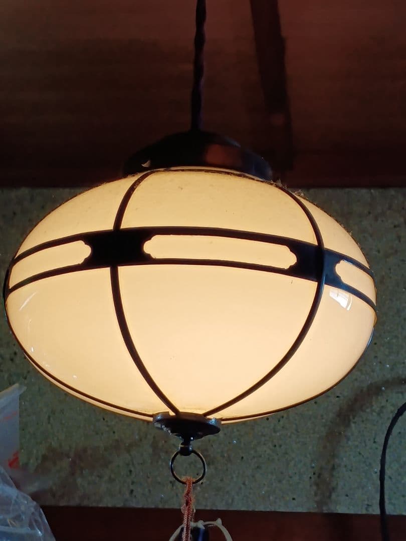 大正ロマン 真鍮ボンボリ型 電笠デッドストック