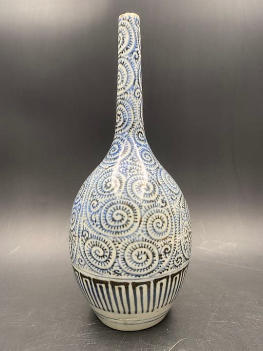 古伊万里　蛸唐草　27cm 鶴首　徳利　花入　一輪挿し　御神酒徳利