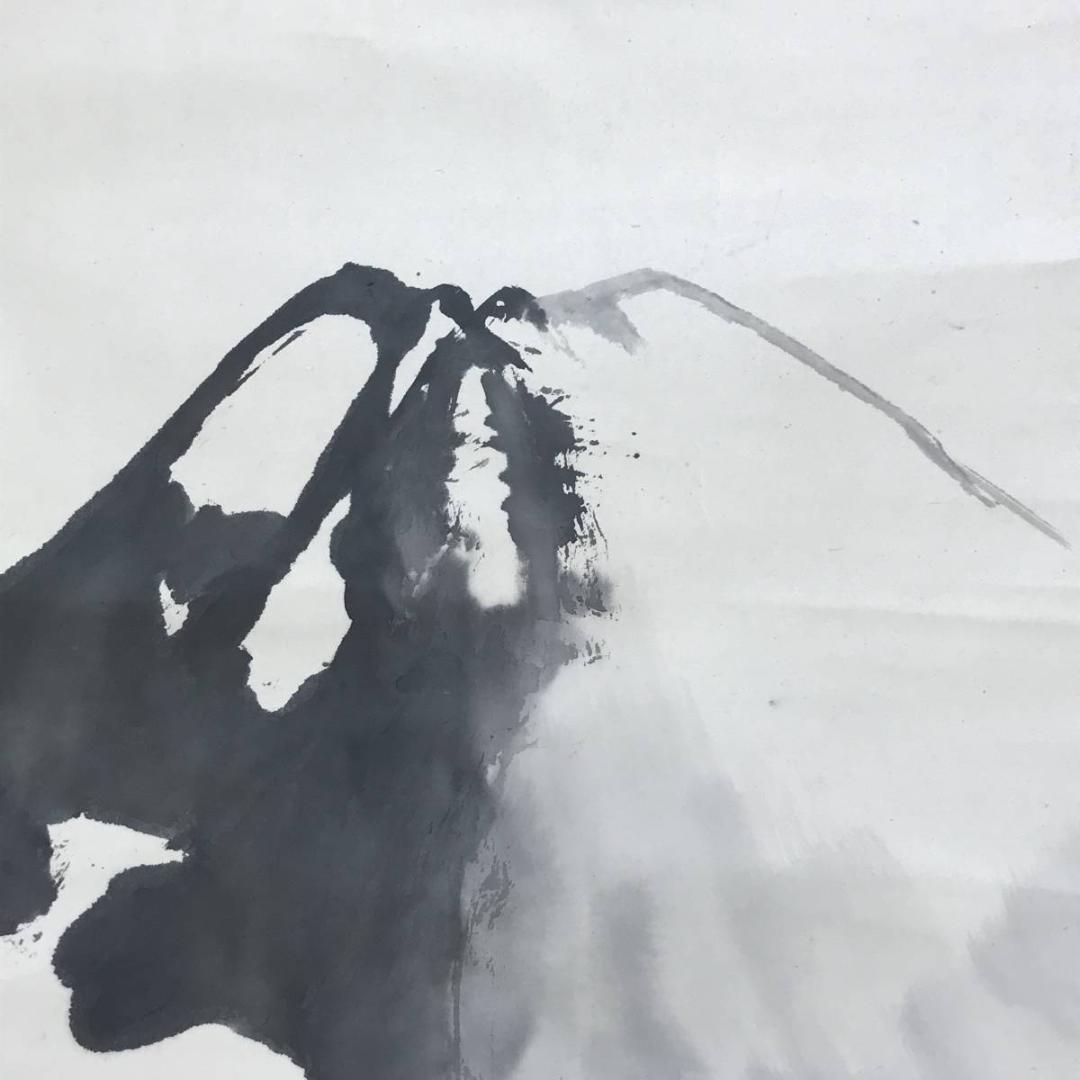 【真作】小室翠雲/富士山画賛/富嶽図/富岳図/山水図/名家伝来/AD-909