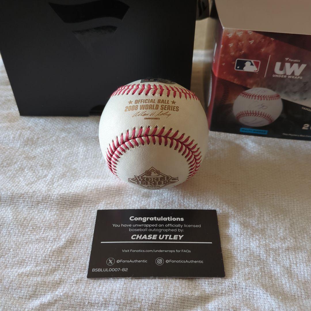 直筆サインボールCHASE UTLEY 2008年ワールドシリーズ公式野球