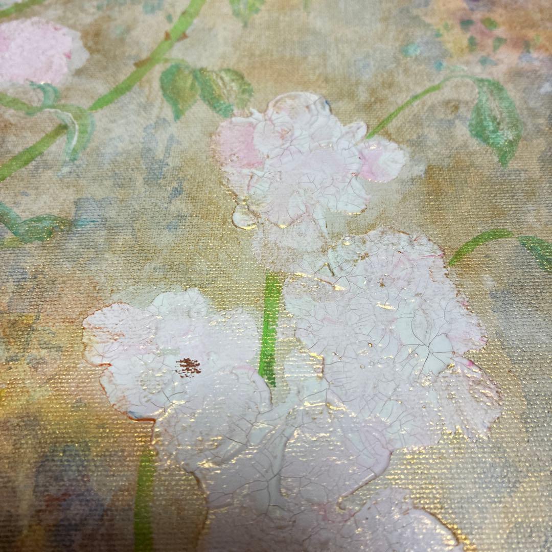 \"真昼のクイーン エリザベスローズ\"花の油絵 キャンバスアート