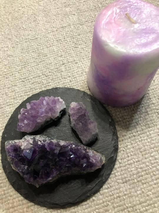 値下げ致します。アメジスト、パワーストーンセット、おまけのアロマキャンドル付き☆