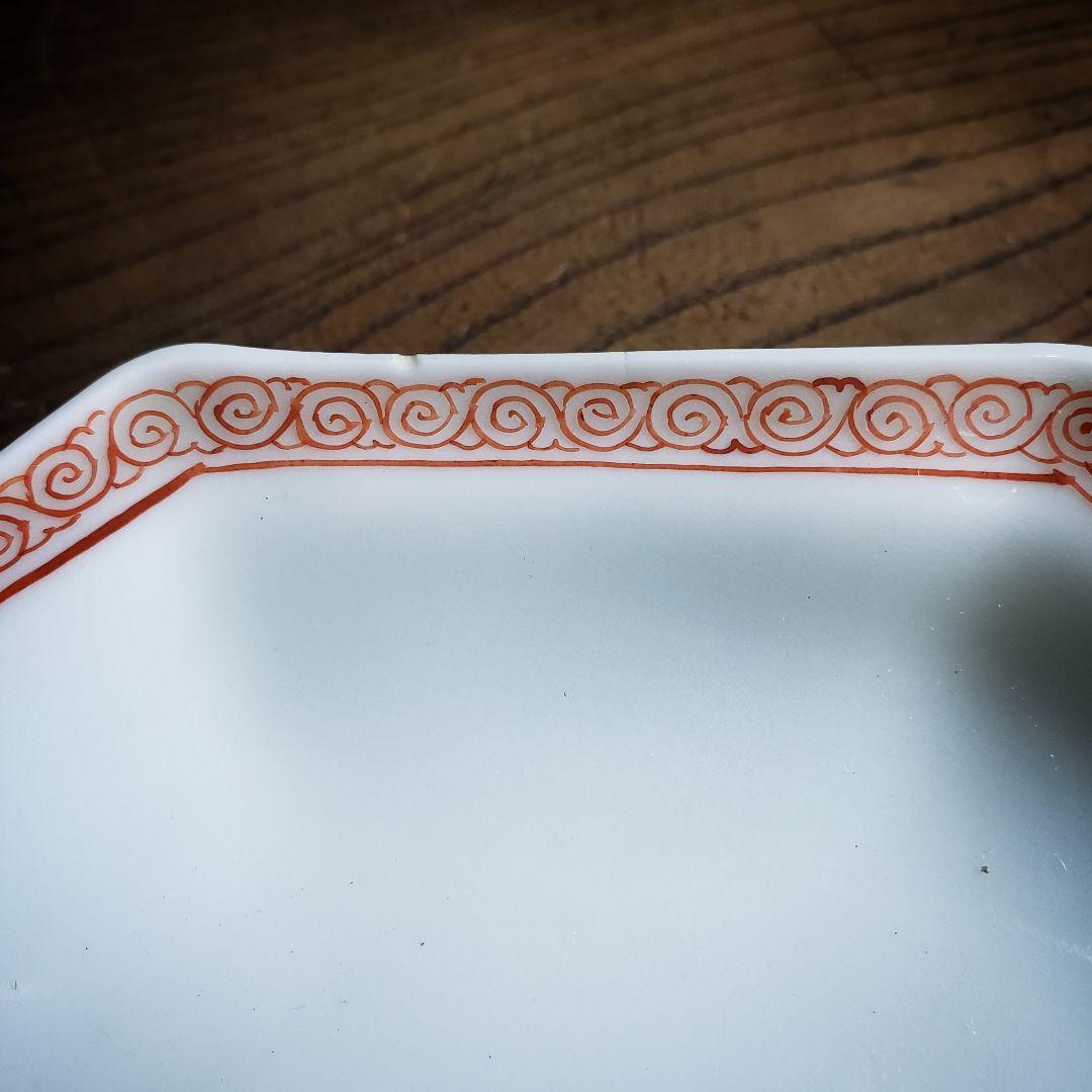 八角形　変形皿　無花果　色絵付　染付　中国童　柿右衛門様式　古伊万里　イ号