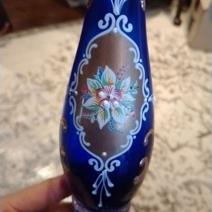 ★SALE★イタリア★T.MURANO GLASS★ガラス★手描き絵付★花瓶★