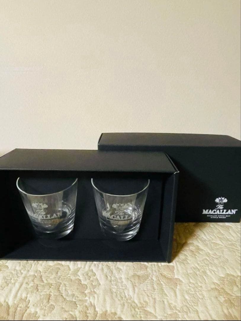 MACALLAN 18年 シングルモルトウイスキー 空き瓶箱付き グラス2個