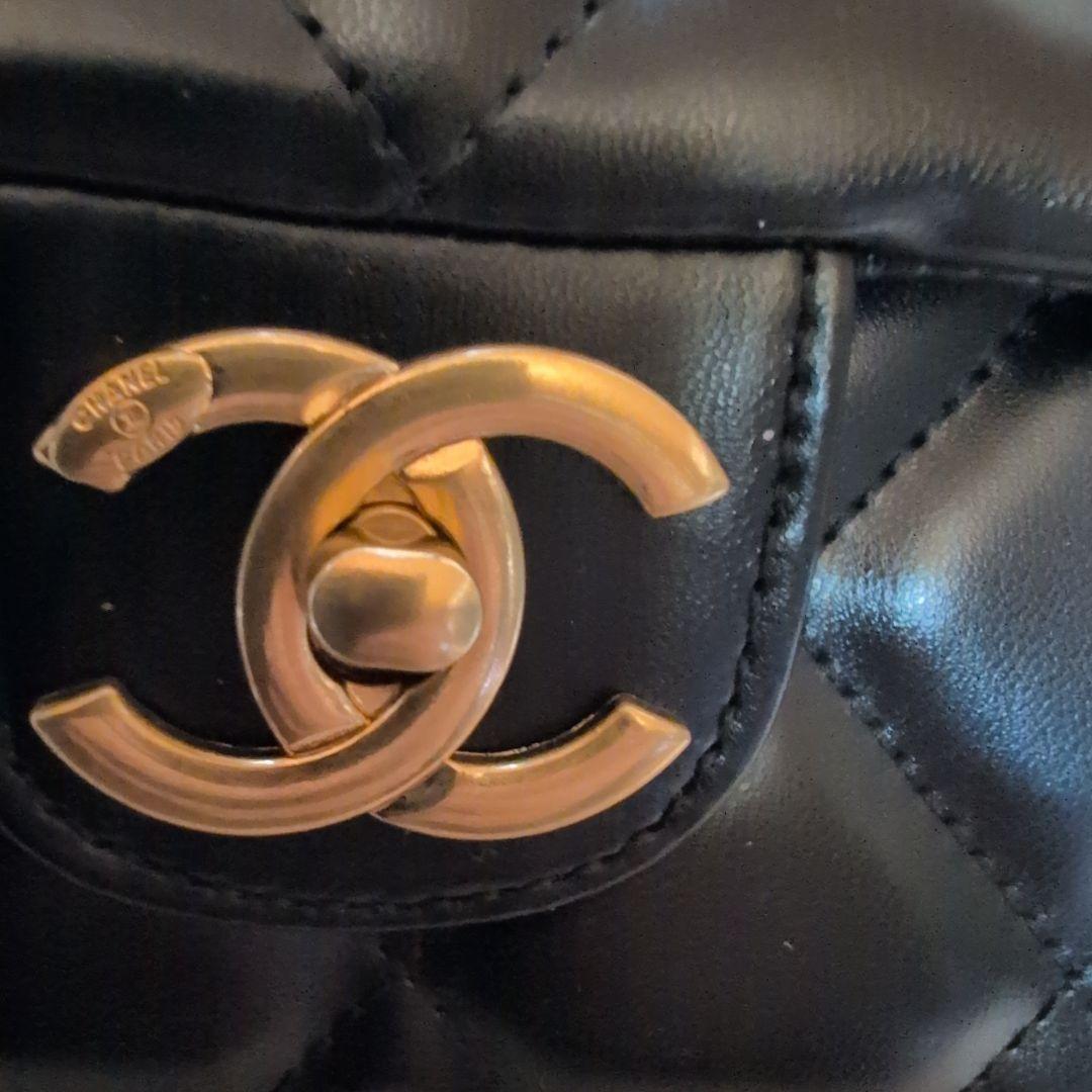 新品シャネル ノベルティ ゴールド金具 ハートチェーン ショルダーバッグ 黒