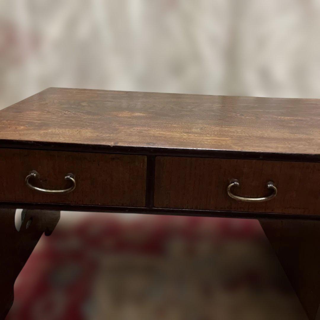 1日価格＾＾木製文机 昭和初期アンティーク　お手入れ済みレトロ