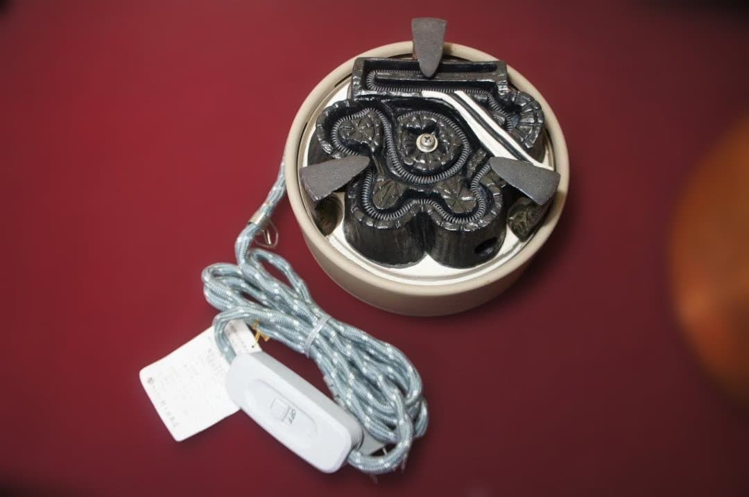 専用☆茶道具 立礼棚卓用 銅風炉 銅製丸炉 410W炭型 電熱器送料込み