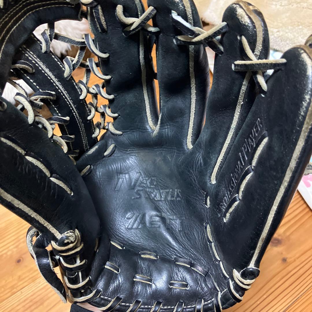 ゼット ネオステイタス軟式グローブ 黒　外野手用