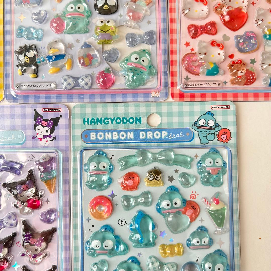 【国内正規品】ボンボンドロップシール第二弾サンリオ5枚セットはぴだんぶいなど