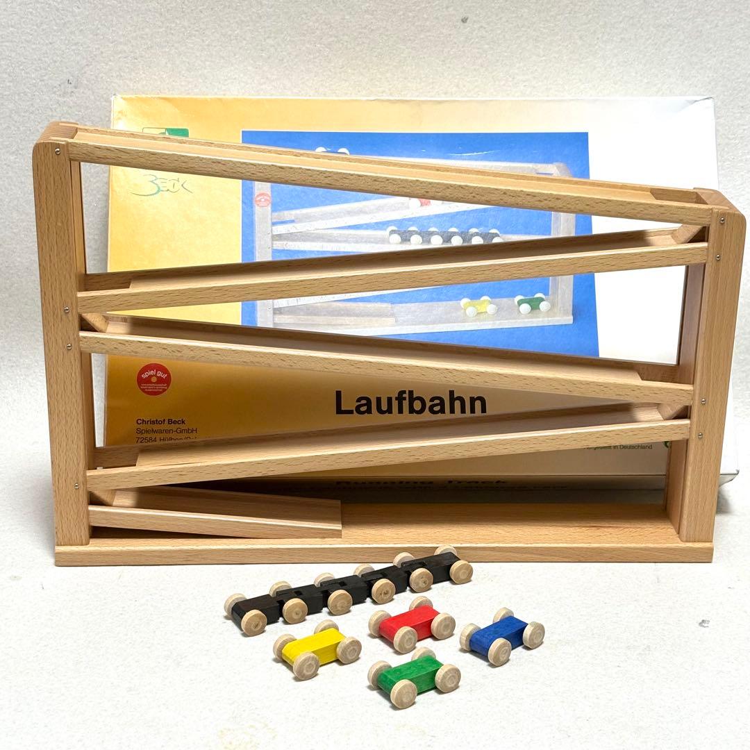 美品 ドイツ BECK ベック社 トレインカースロープ 木のおもちゃ