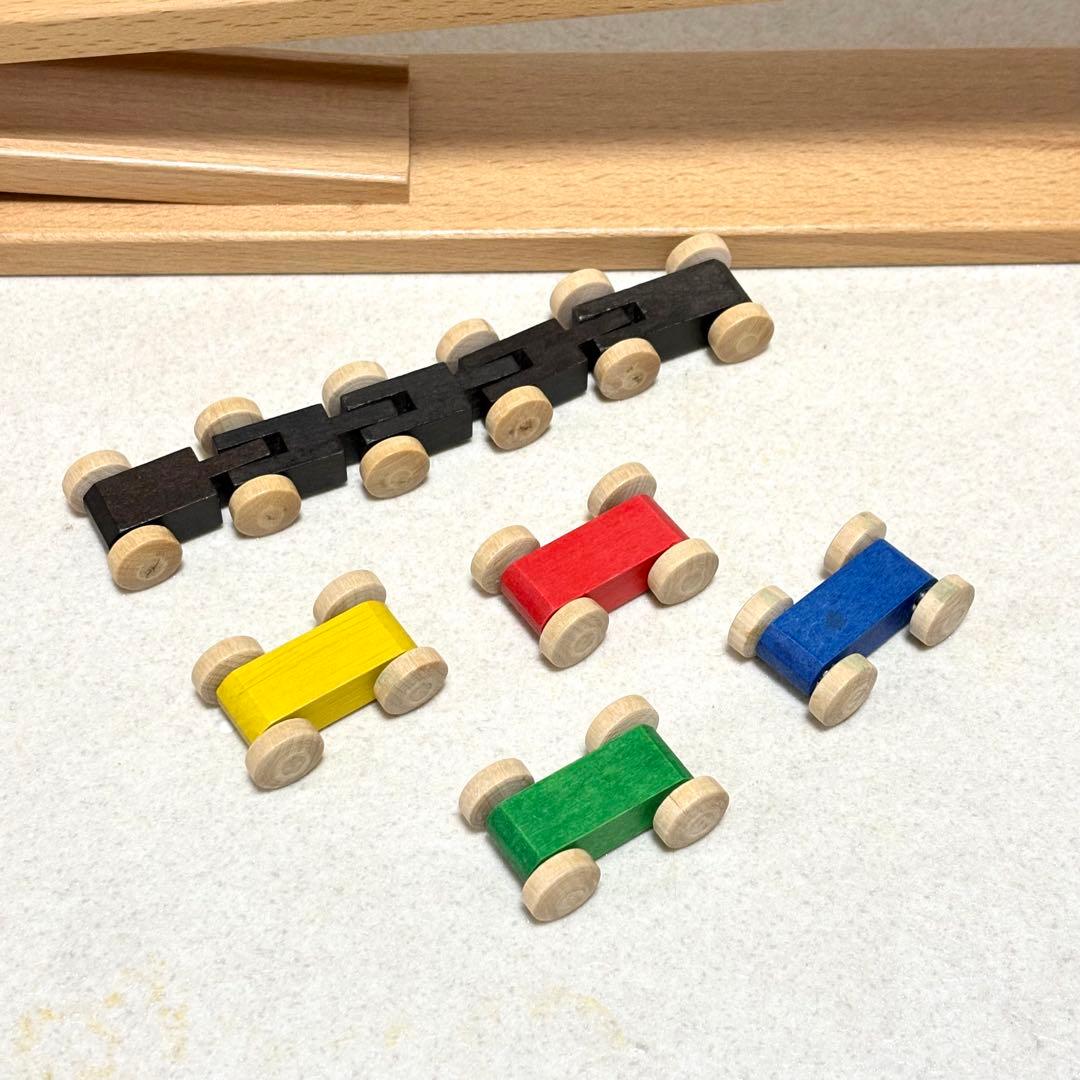 美品 ドイツ BECK ベック社 トレインカースロープ 木のおもちゃ