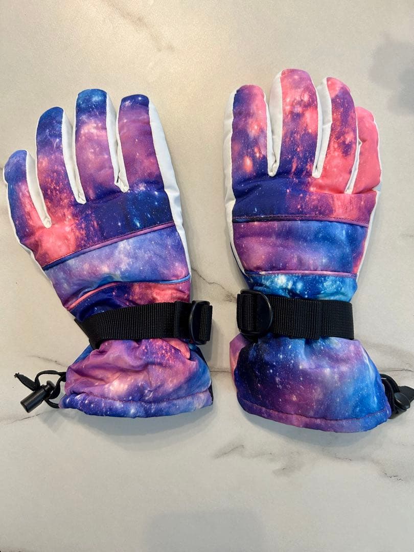 スノーボード/スキーウェアセット マルチカラー&ラベンダー+手袋