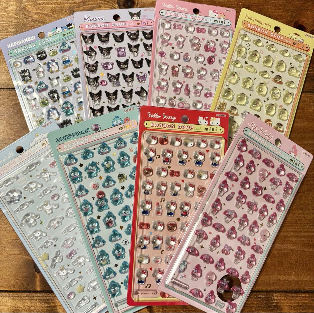 【正規品】ボンボンドロップシール　ミニ　サンリオ　8種セット