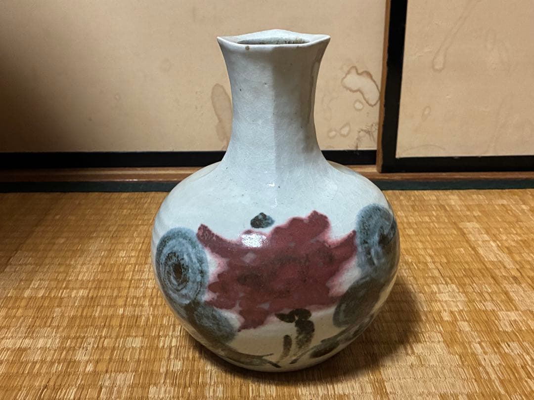 【河合 透 】花紋壺 花入 共箱 河合寛次郎