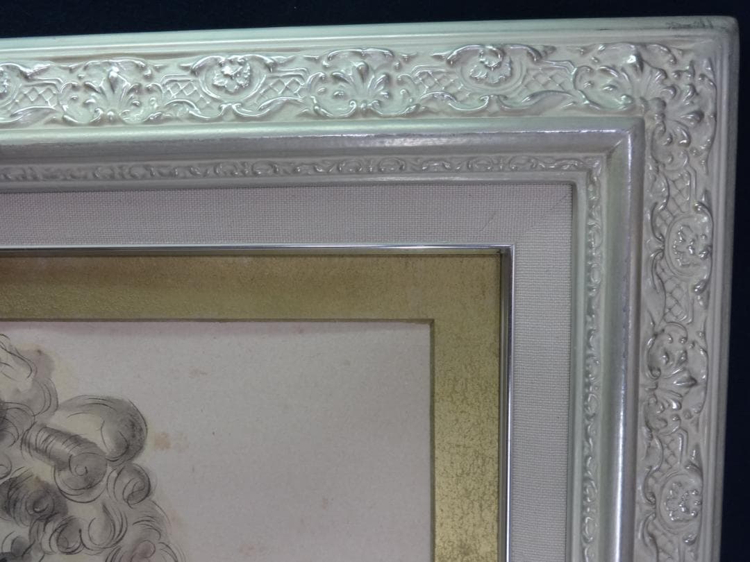 藤田嗣治・少女・1972年頃・肉筆水彩・大型額装・レオナールフジタ・ft90c