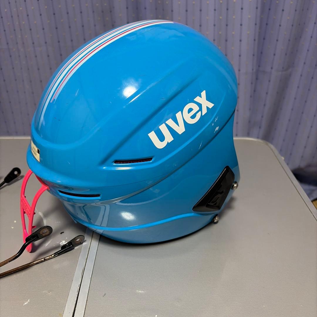 uvex 青 ストライプ ヘルメット