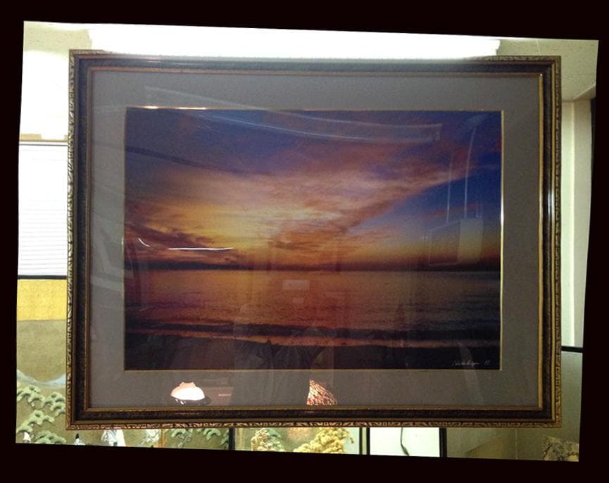 ★ 扇にひらく夕日   館山　村山ヒデカズ 大型芸術写真