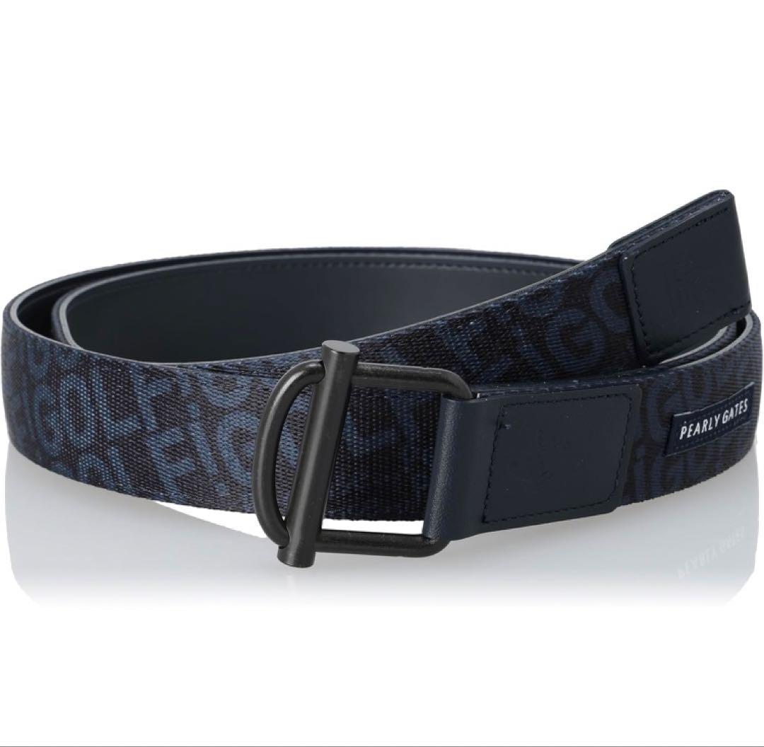 新品 パーリーゲイツ ゴルフロゴプリントテープベルト 紺 UNISEX 日本製