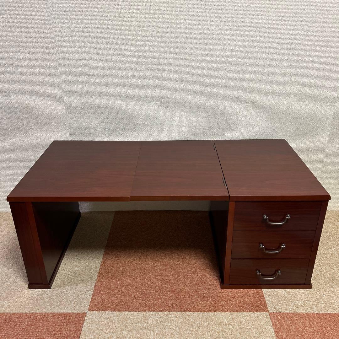 文机 折りたたみ式 三段引き出し アンティーク