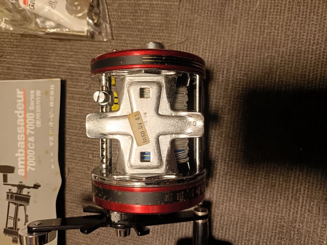 ​【名機Abu Ambassadeur7000 赤 マミヤOP期 箱・付属品完備