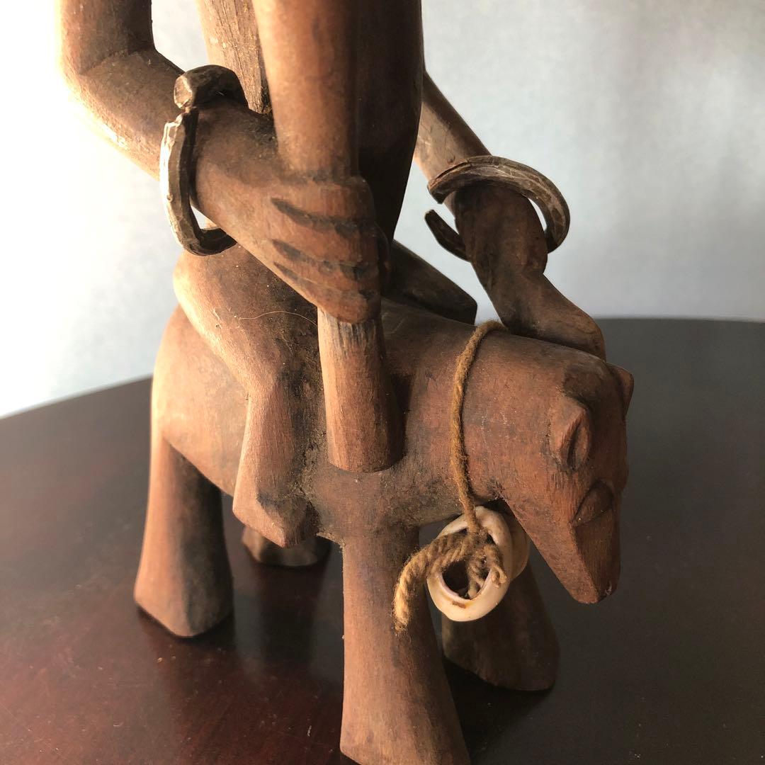 アフリカコートジボワール　バウレ族アンティーク木彫　彫像　アフリカ工芸品