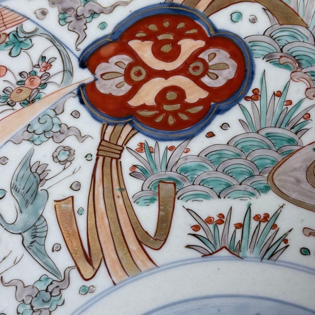 古伊万里　色絵鯉文様大皿　一尺五寸　45cm以上　圧倒的存在感！　送料込み