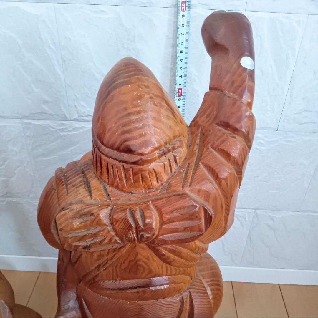 七福神 恵比寿様 大黒天様 縁起物 木彫り 木製 置物　打ち出の小槌 米俵