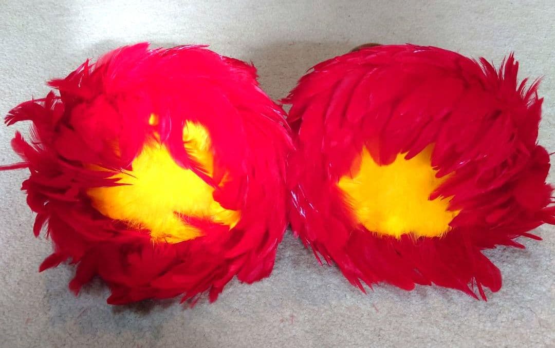 ウリウリ フラダンス 一体型 2個セット 巾着付 紫色と白