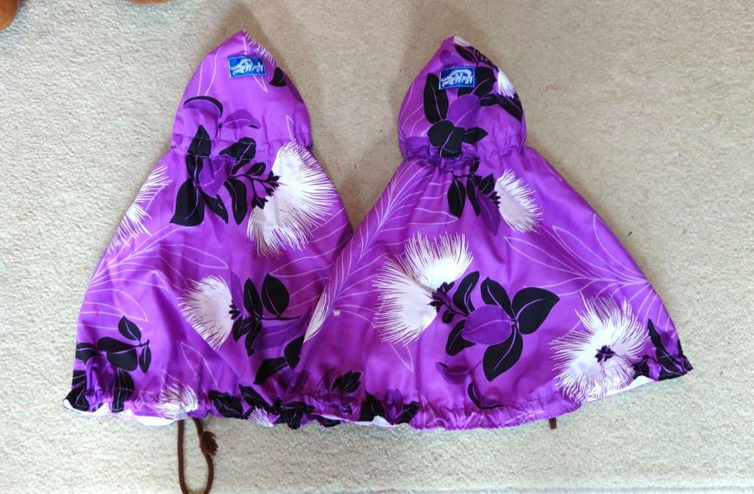 ウリウリ フラダンス 一体型 2個セット 巾着付 紫色と白