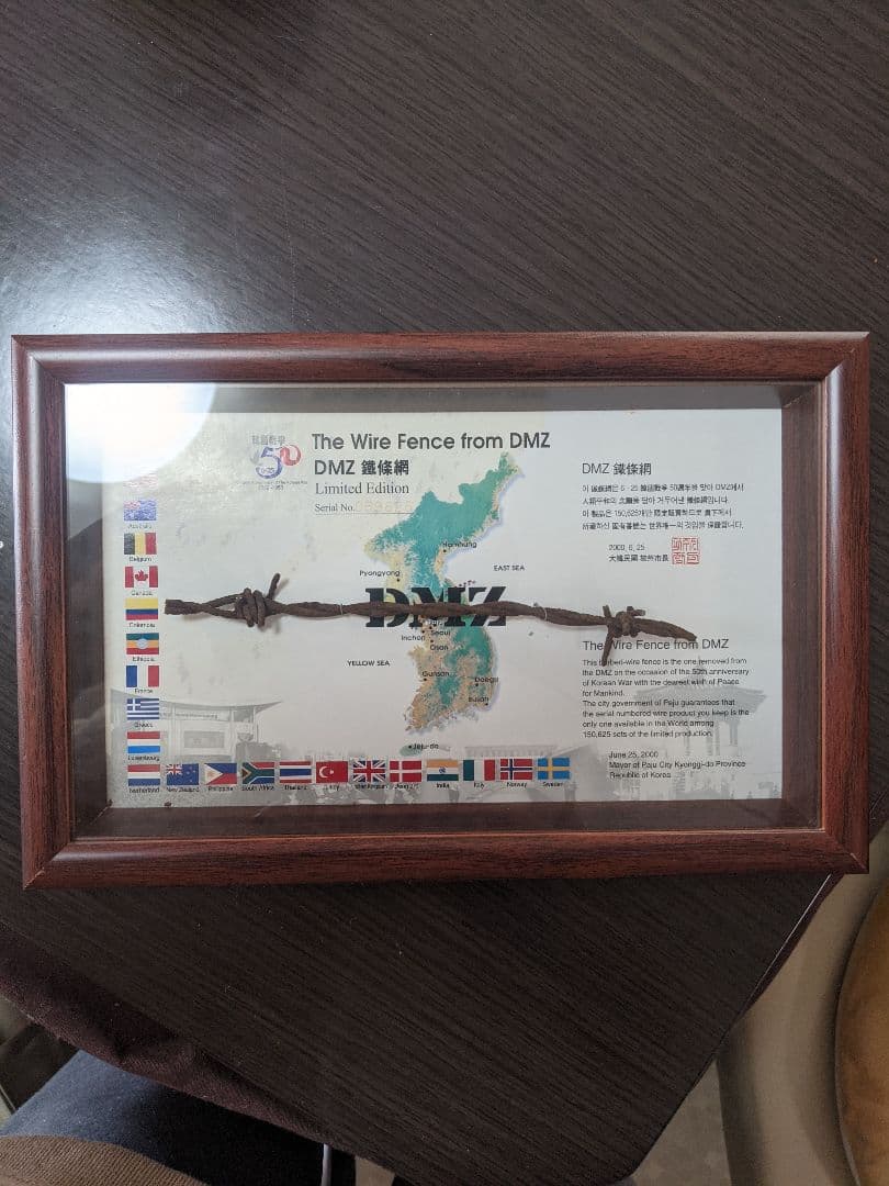 南北朝鮮38度線の鉄条網（本物）
