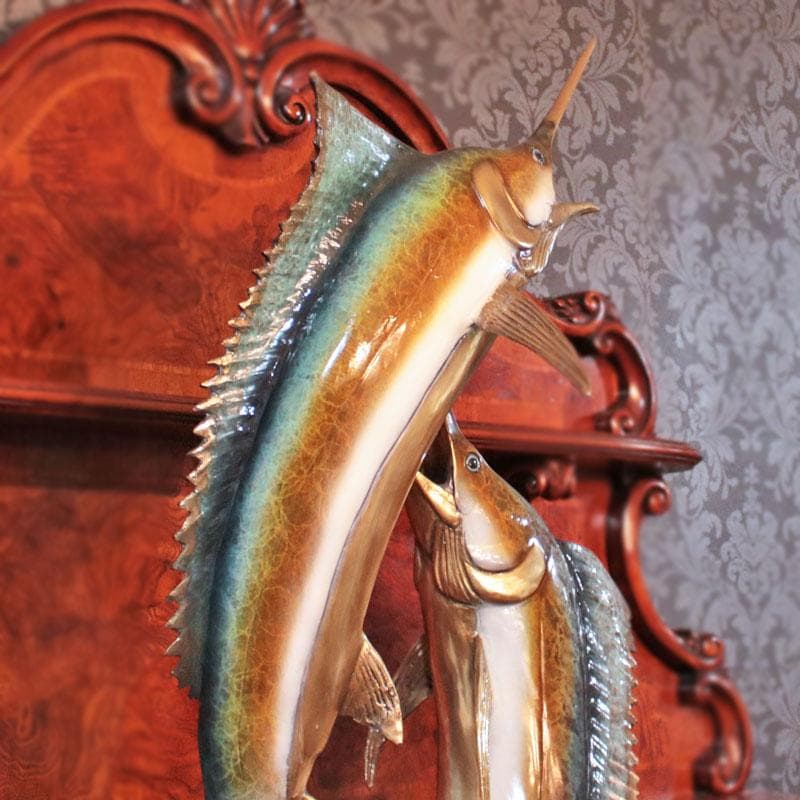 ブロンズ製 カジキマグロ ソードフィッシュ 置物 インテリア 113-443