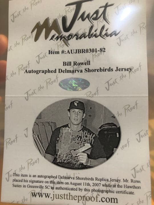 MLB ビル・ローウェル　直筆サイン入りユニフォーム