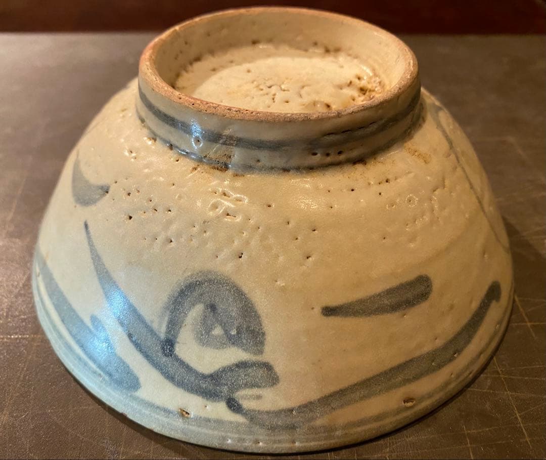 中国汕頭・スワトウ染付絵皿　鑑賞台付 ・ヴィンテージ　レア ・中国　台湾茶器