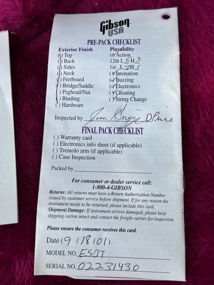 Gibson ES-335（チェリー）2001年製 Nashville