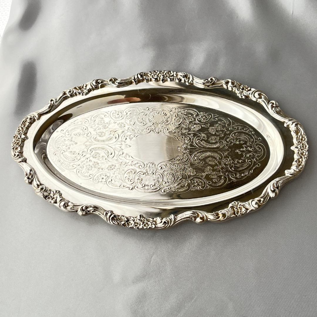 【Poole】カクテルトレー / カードトレー 28cm【シルバープレート】