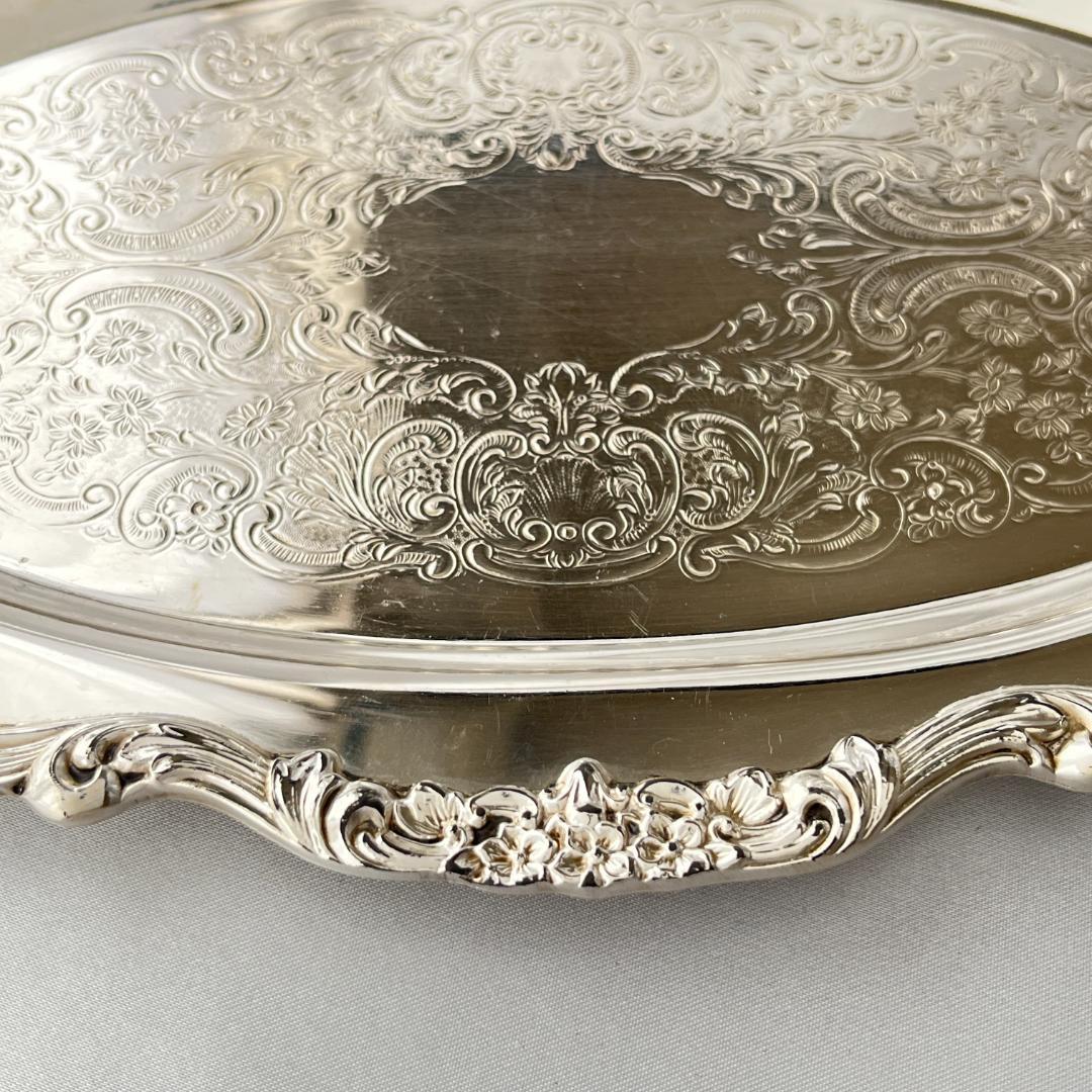 【Poole】カクテルトレー / カードトレー 28cm【シルバープレート】