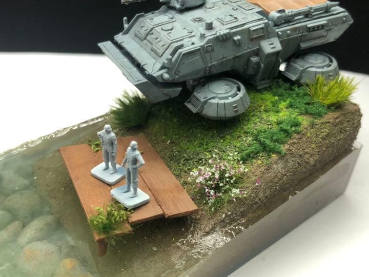 森の湖　ガンダム  ジオラマ ホバートラック塗装済完成品