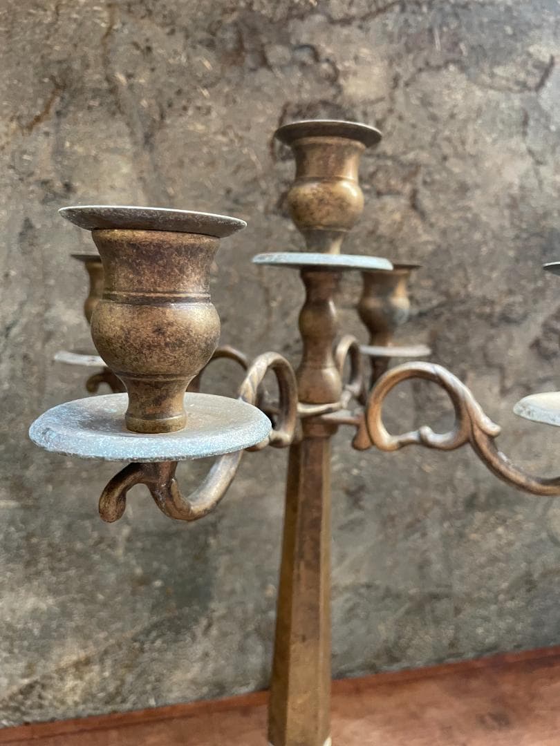 イギリス アンティーク キャンドル ホルダ 真鍮 燭台 ヴィンテージ 古道具