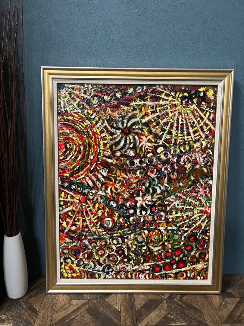 抽象画 油絵 インテリア 絵画 額縁 ゴージャス
