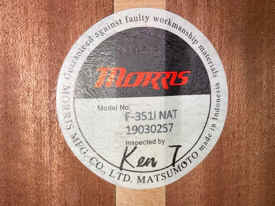 Morris F-351i NATモーリスアコースティックギター